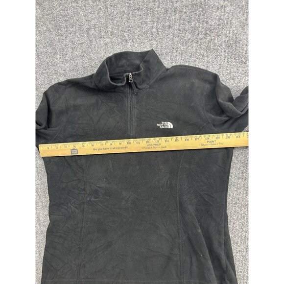 North Face Sweater Womens Large Black TKA 100 Fleece Quarter Zip Pullover - Picture 6 of 9